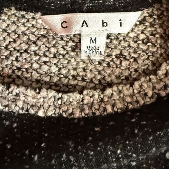 CAbi Gray Coco Boucle Short Sleeve Sweater Top Size M - Picture 7 of 9
